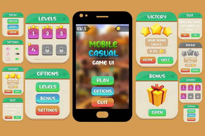 Mobile Game Casual GUI Kit --UI Master Asset Thumbnail