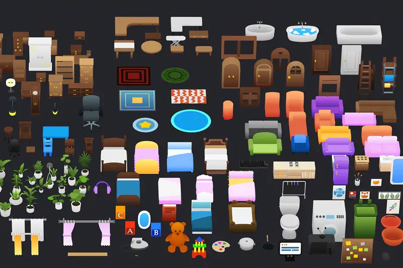 Low Poly Furniture - 3D Game Kit Asset Thumbnail
