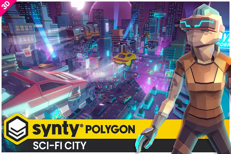 POLYGON Sci-Fi City - Low Poly 3D Art by Synty Asset Thumbnail