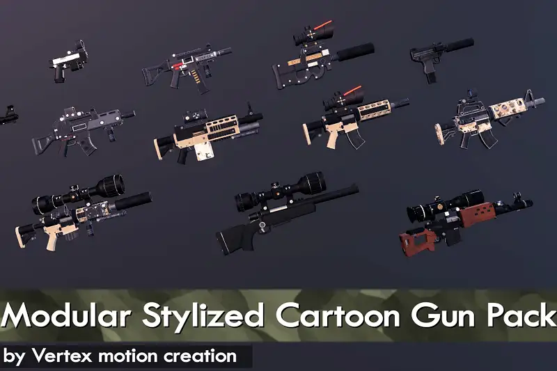Modular Stylized Cartoon Gun Pack Asset Thumbnail