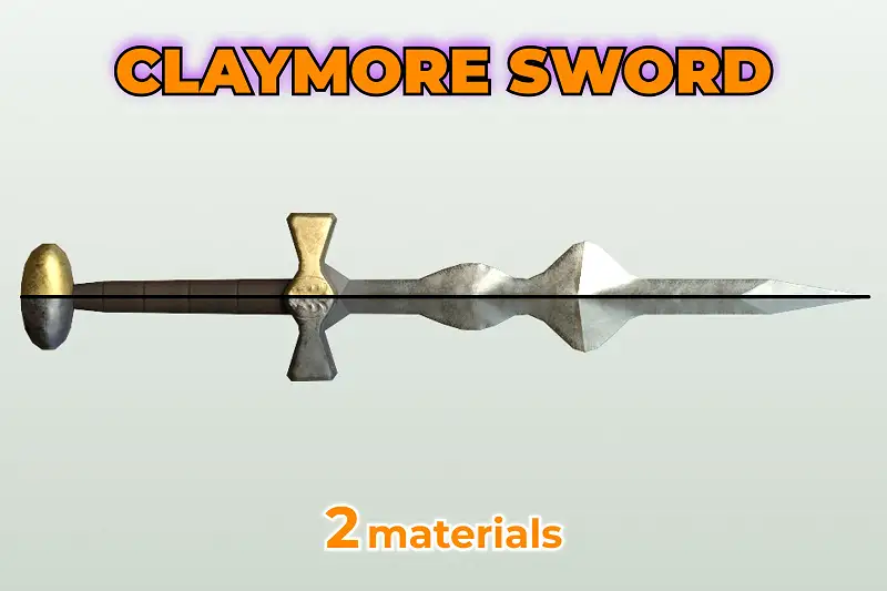 Claymore Sword PBR Realistic Asset Thumbnail