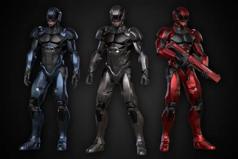 SciFi Trooper 3D Model Asset Thumbnail