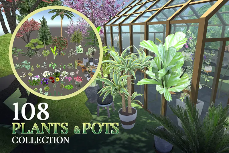 108 Realistic Plants & Pots Collection Asset Thumbnail