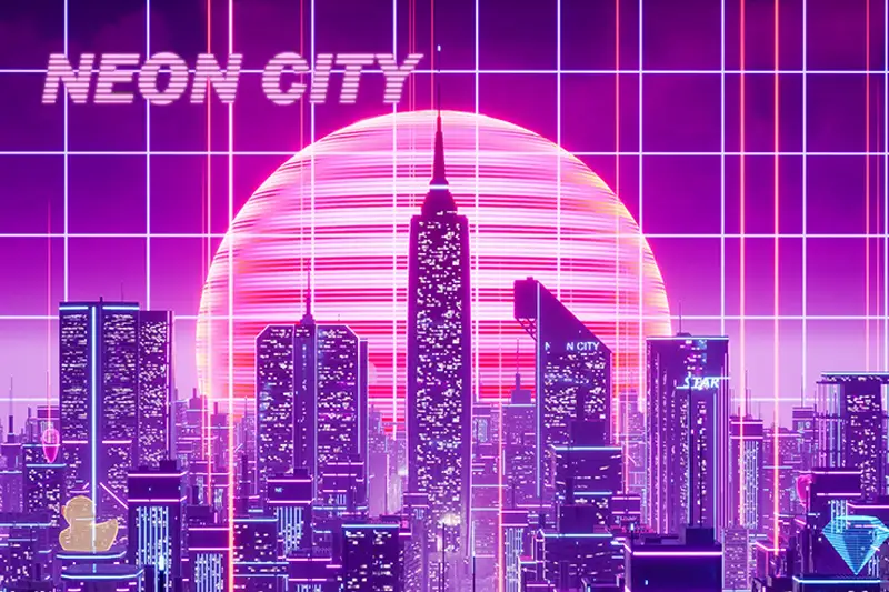 Neon City - Synthwave Buildings Asset Thumbnail