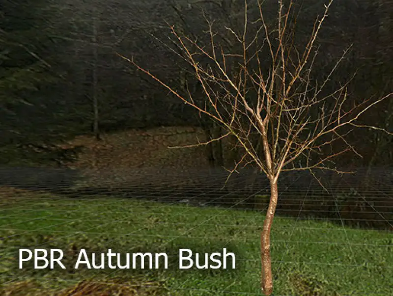 HQ PBR Autumn Bush Asset Thumbnail