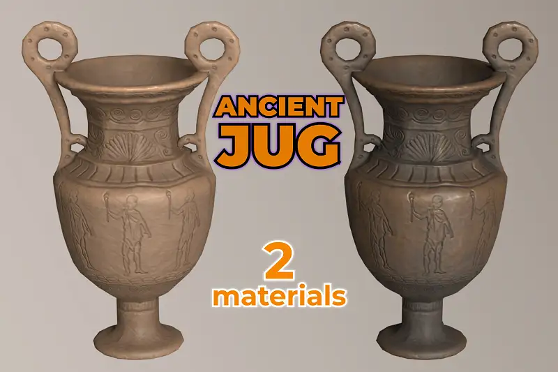 Ancient Clay Jug old antique pottery Asset Thumbnail