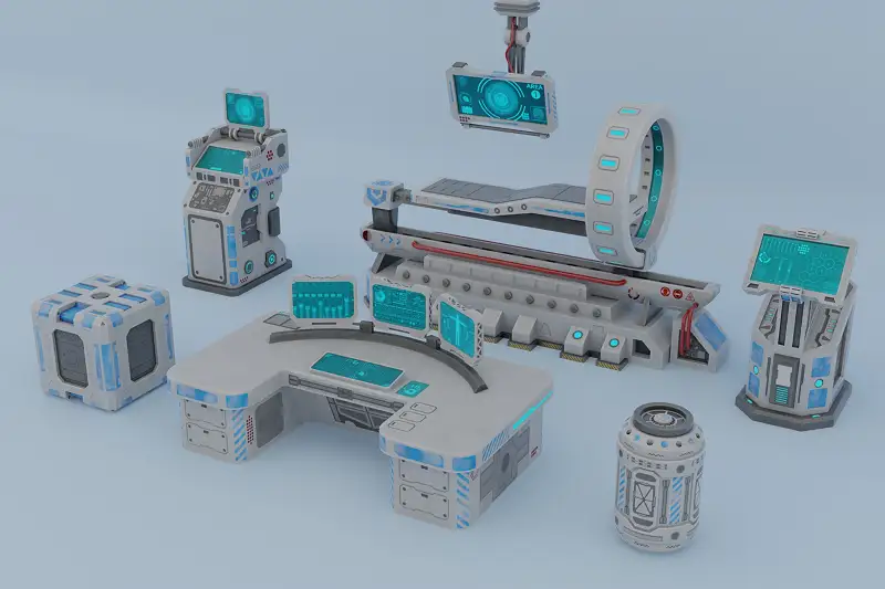 3D scifi elements small pack 001 Asset Thumbnail