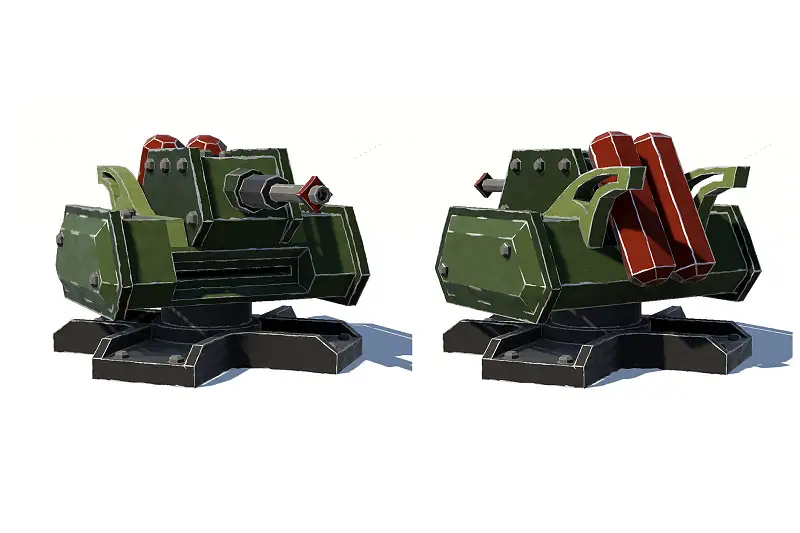 3D Defence Cannon Turret Asset Thumbnail
