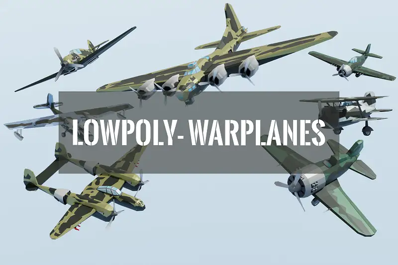 Low Poly Warplanes for Unity Asset Thumbnail