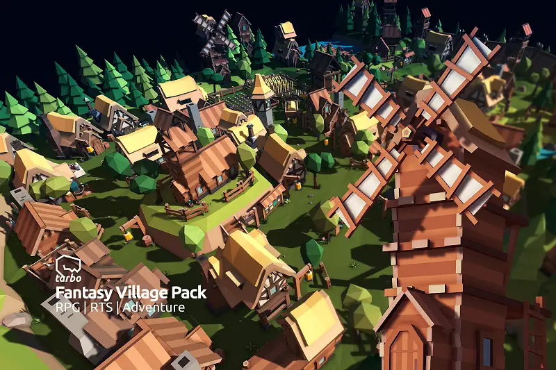 Fantasy Village Pack - Low Poly 3D Art Asset Thumbnail