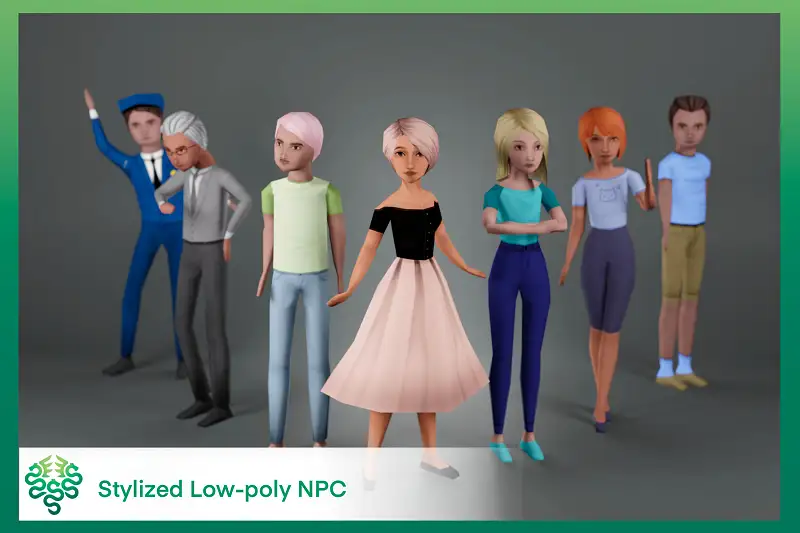 Stylized Low-poly NPC Asset Thumbnail