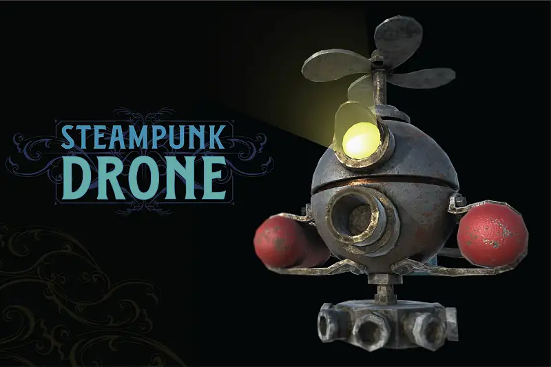Sci-fi Retro Drone Asset Thumbnail