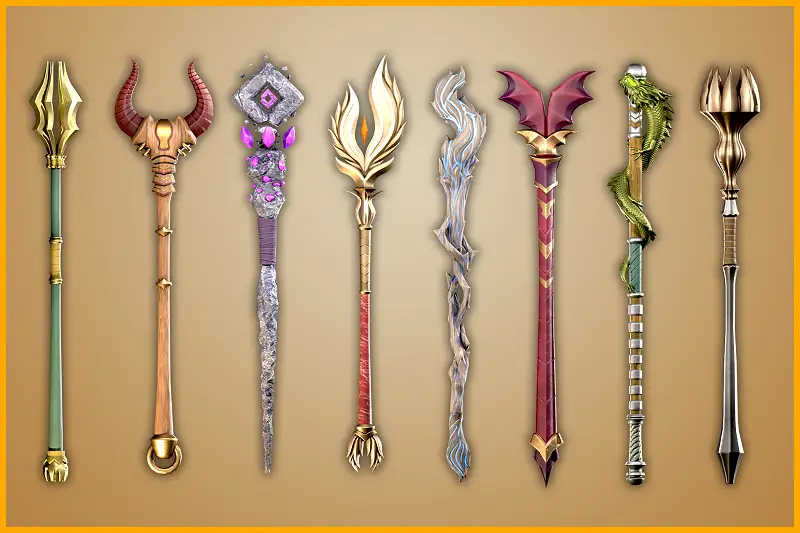 Stylized Wizard Staffs - Fantasy RPG Weapons Pack Asset Thumbnail