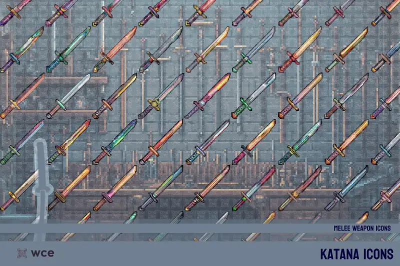 Katana Icons - 2D Pixel Melee Combat Weapons and RPG Weapon Bundle Asset Thumbnail