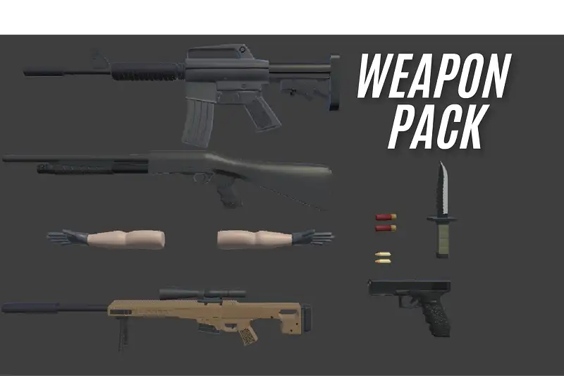 mid/high poly rigged weapons pack Asset Thumbnail