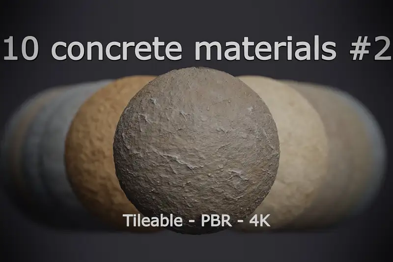10 Photorealistic Concrete Materials Asset Thumbnail