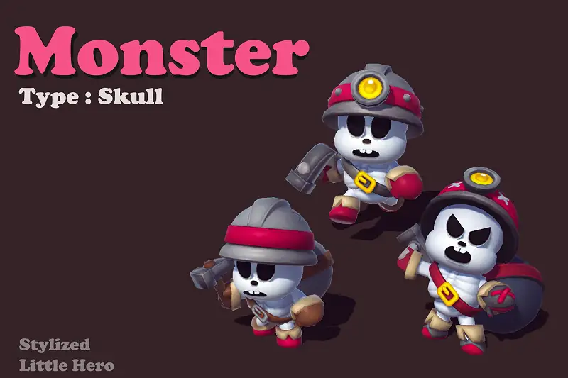 Stylized Little Hero - Monster_Skull Asset Thumbnail