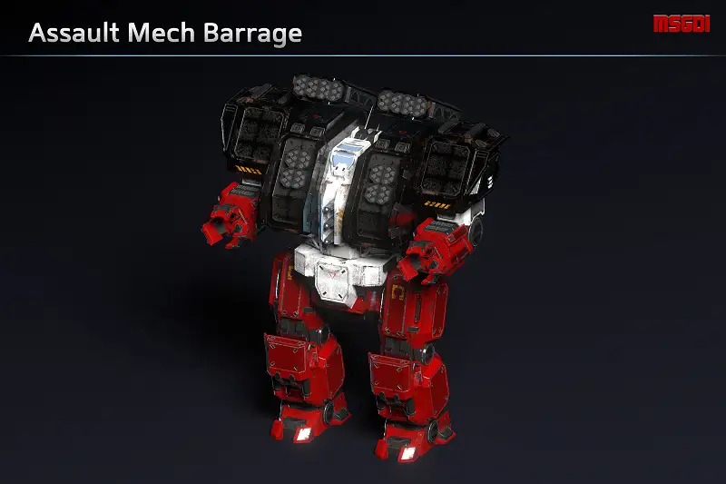 Assault Mech Barrage: Modular Mech with Animated Weapons Asset Thumbnail