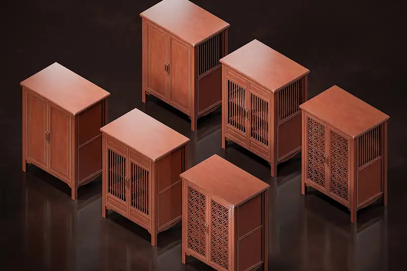 3D Chinese Style Cabinet - 6 Design Variations Asset Thumbnail