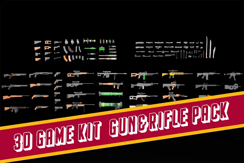 3D Game Kit-Gun&Rifle Pack Asset Thumbnail
