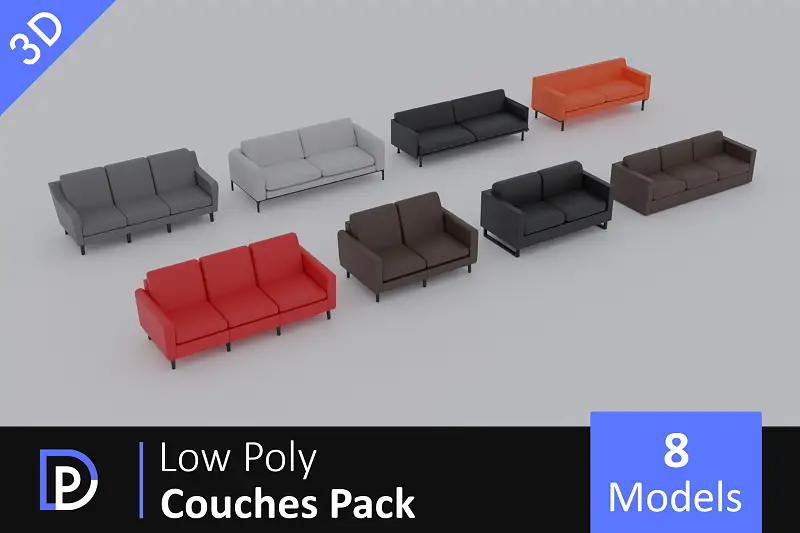 Low Poly Couches Pack Asset Thumbnail