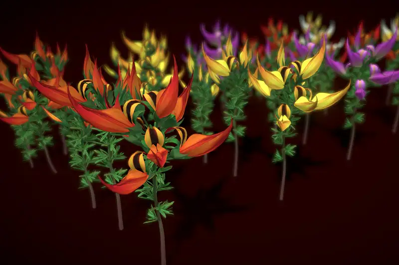 Flower Lotus Berthelotii 3D Model for Unity Asset Thumbnail