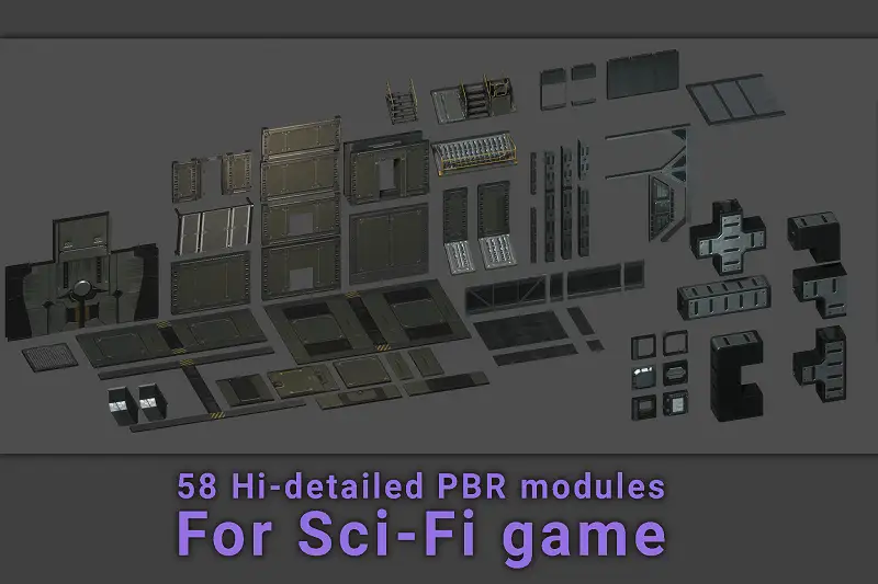 Sci-Fi Modular Interior PBR Assets Asset Thumbnail