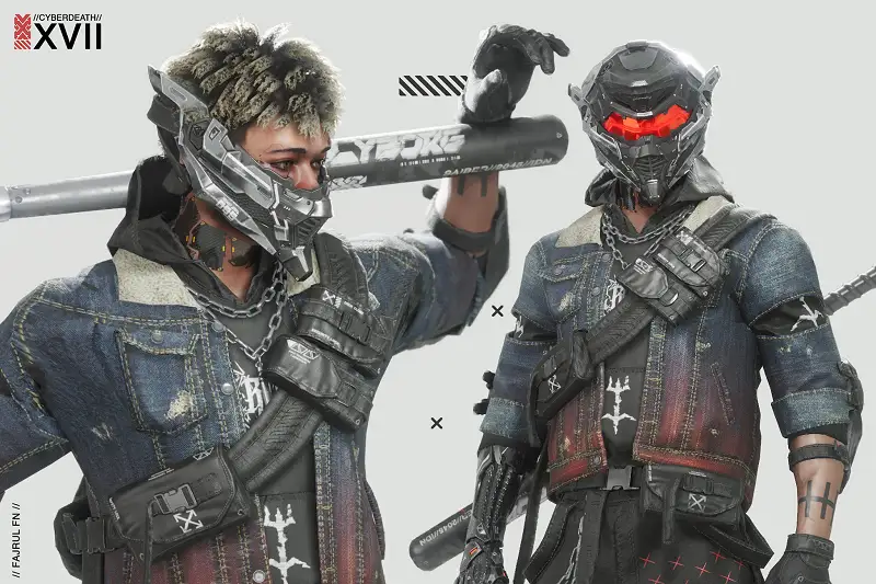 Cyberpunk Metalhead Character Asset Thumbnail