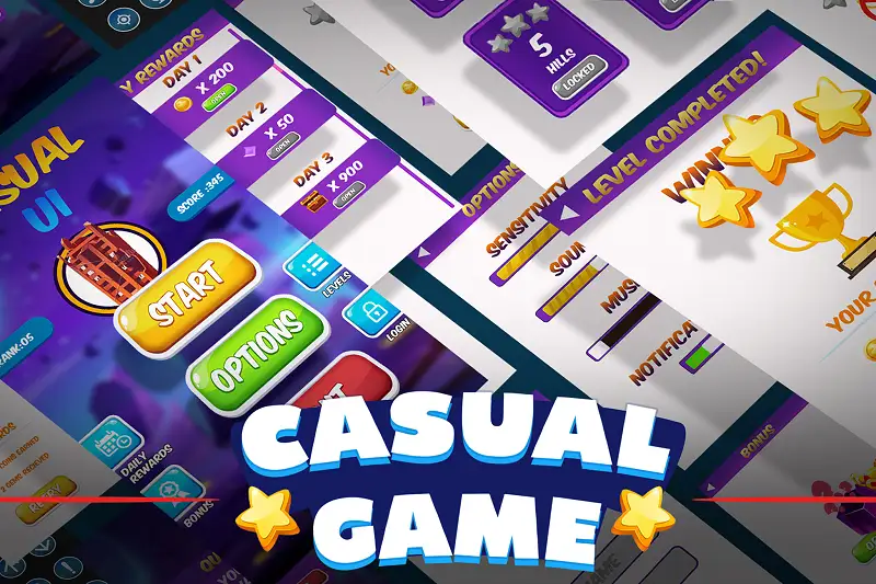 Hyper Casual Toonish UI For Mobile Games Asset Thumbnail