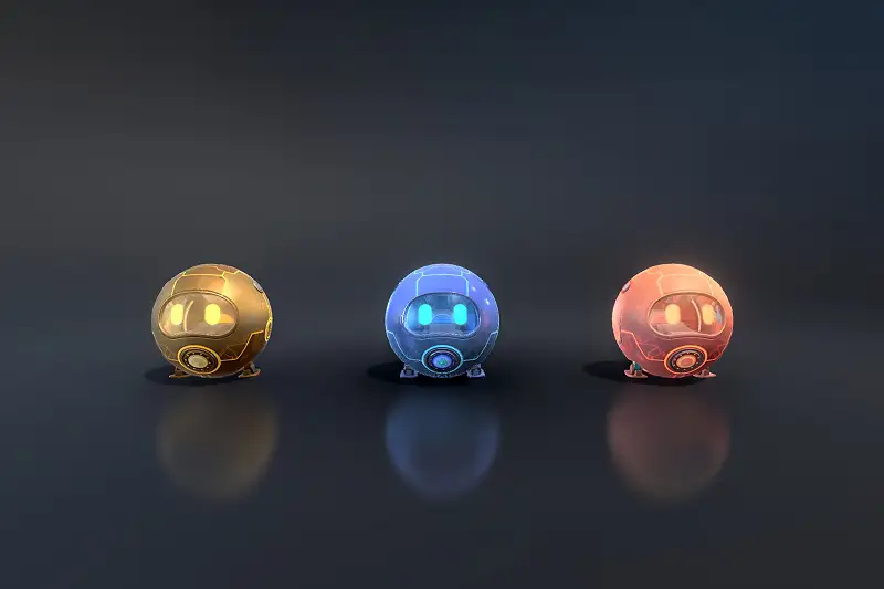 Sci-Fi Ball Robot Asset Asset Thumbnail
