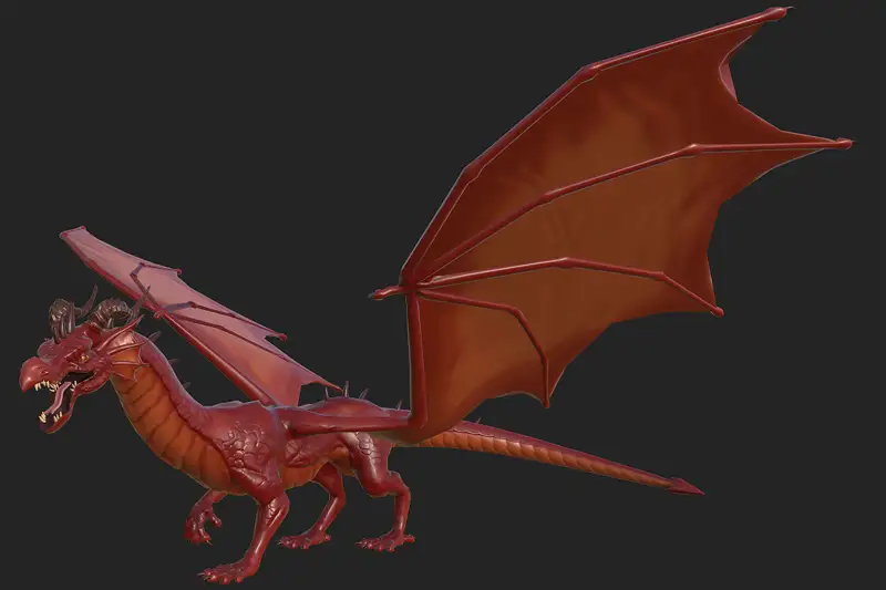 Semi realistic dragon 6 textures Asset Thumbnail