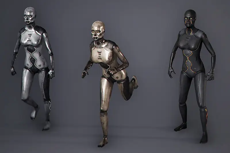 Robot Android Female Character Pack Asset Thumbnail