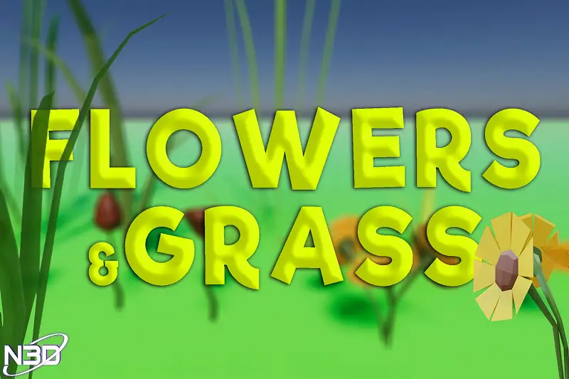 Low-Poly Flowers and Grass for Environmental Designs Asset Thumbnail
