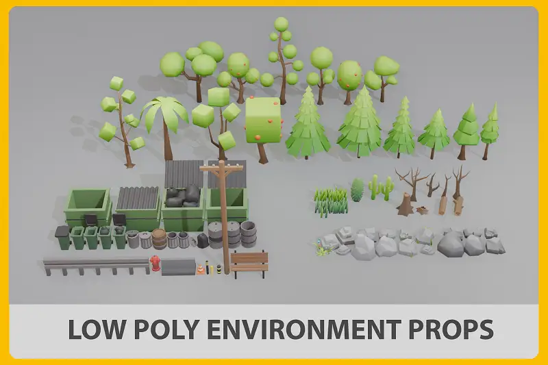 Low Poly hypercasual Environment props Asset Thumbnail