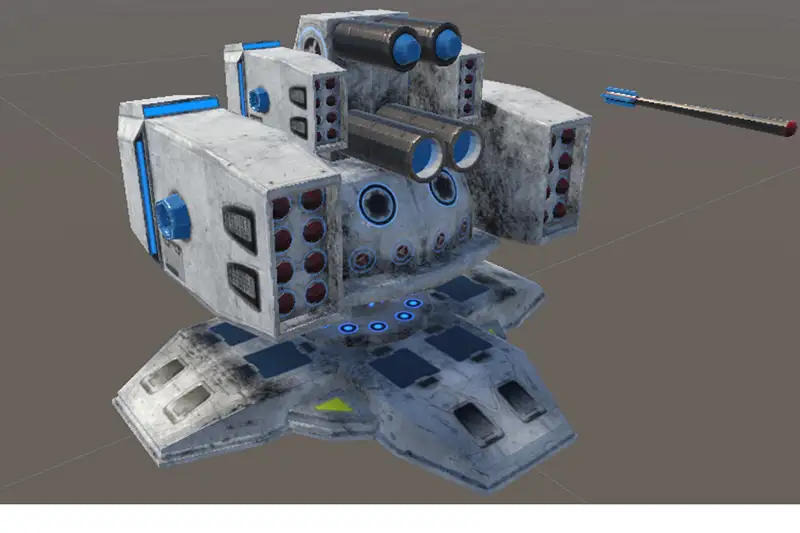 Sci-Fi Rocket Launcher Turret Asset Thumbnail