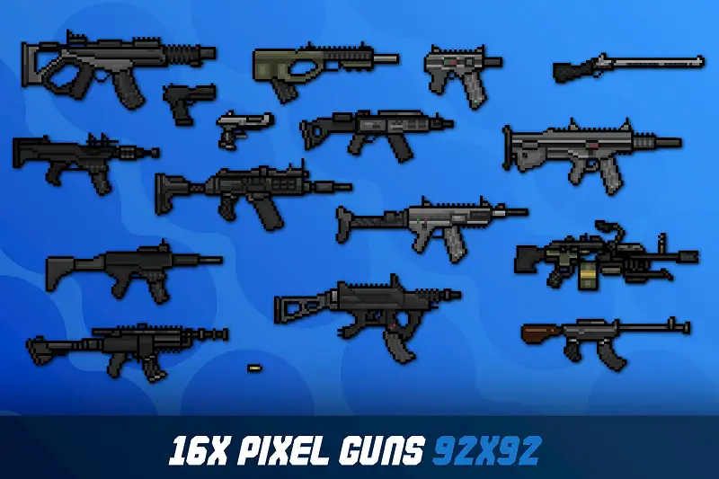 Pixel Art Firearm Collection 98x98 Asset Thumbnail