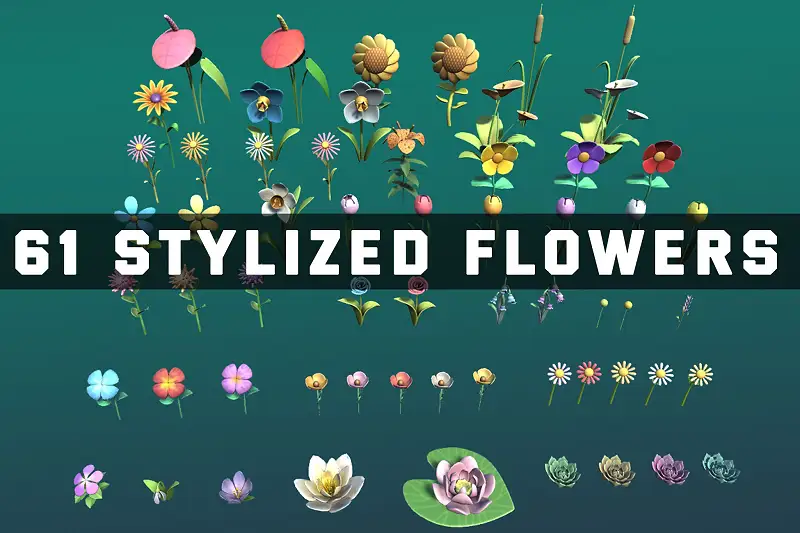 Stylized Flower Mesh Collection Asset Thumbnail