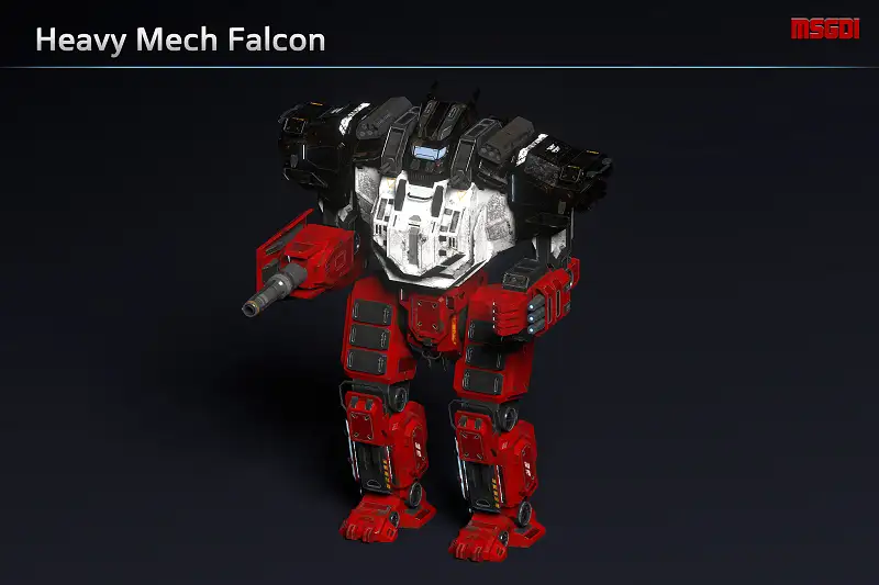 Heavy Mech Falcon: Modular Mech with Animated Weapons Asset Thumbnail