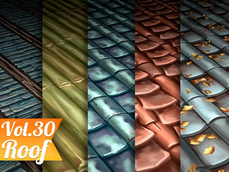 Texture Set Vol.30 Hand Painted Roof Asset Thumbnail