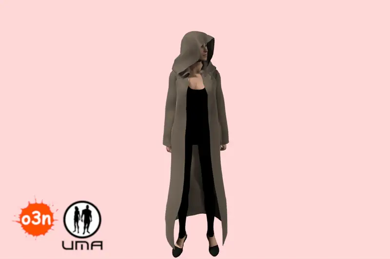 o3n Female Hooded Robe Asset Image