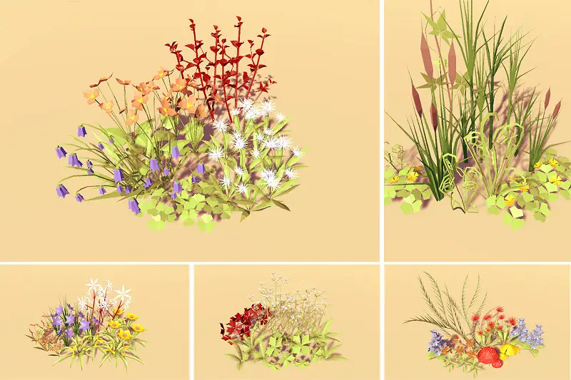Low Poly Trees Pack - Flowers2 Asset Thumbnail