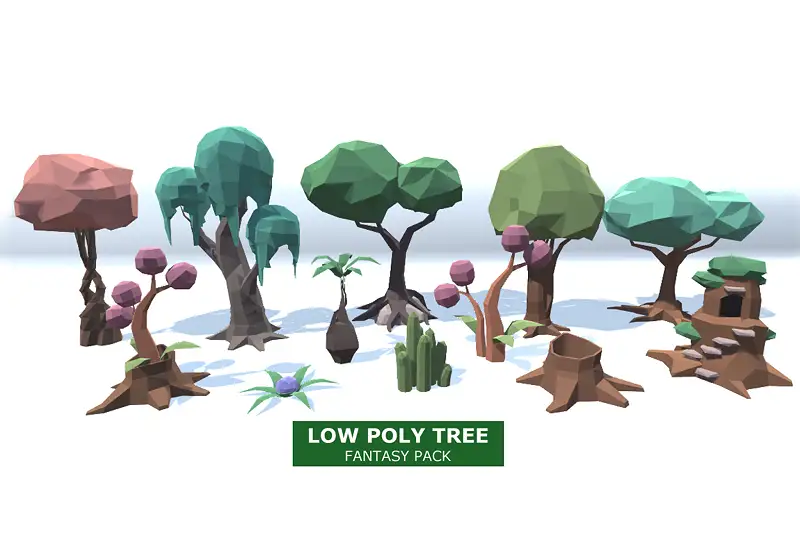 Low Poly Tree Fantasy Pack Asset Image