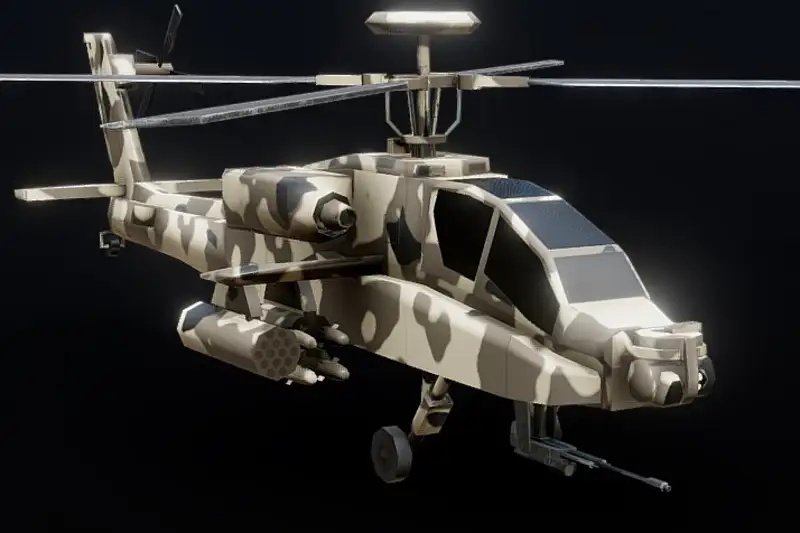 RTS: Attack Helicopter Low Poly Asset Thumbnail