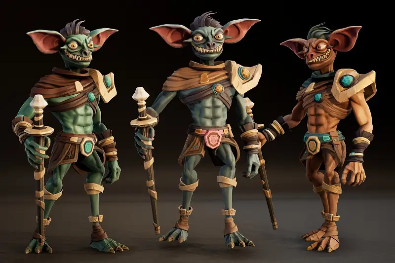Stylized Goblin 3D Model for Unity Asset Image