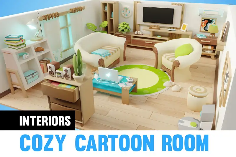 Cartoon Flat Livingroom Asset Thumbnail