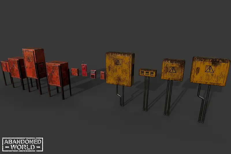 Painted Rusty Electrical Panels Asset Thumbnail