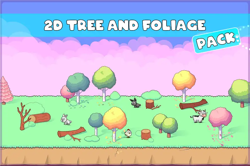 2D Cartoon Trees Pack Asset Thumbnail