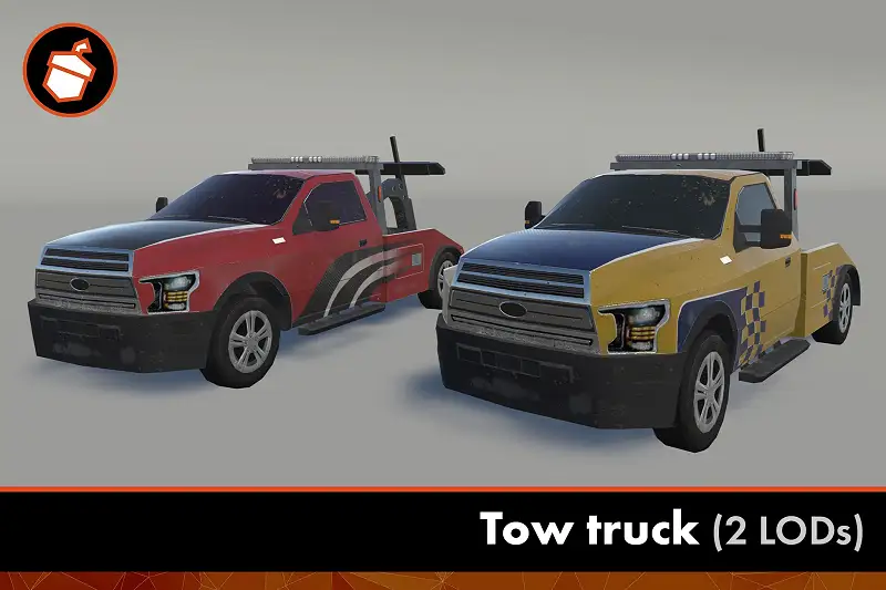 Tow truck (2 LODs) Asset Thumbnail