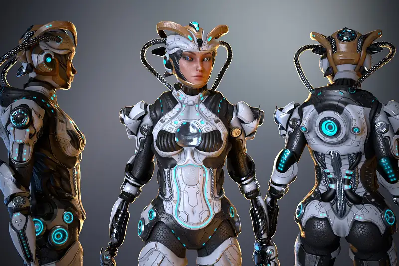 Cyborg Cobalt Low-Poly Model Asset Thumbnail