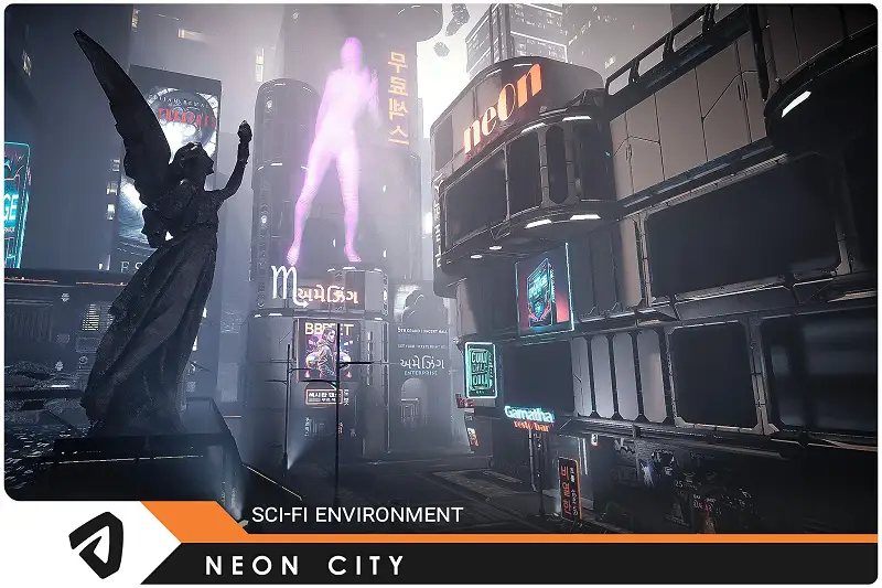 SciFi Neon City Builder Asset Thumbnail